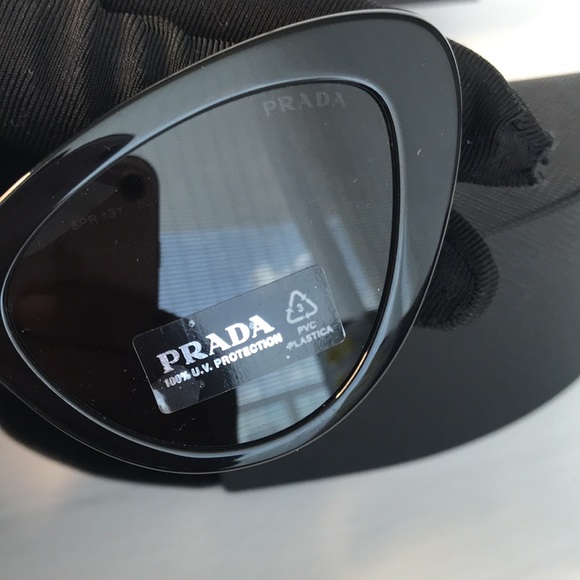 💯- New - PRADA PR 13YS Black Dark Grey Gradient Cat-Eye Sunglasses - Picture 15 of 16